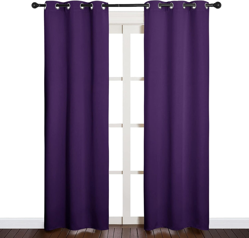 NICETOWN Blackout Curtain Panels - Thermal Insulated Drapes for Kids Room | Set of 2, 34 x 84 Inches, Royal Purple