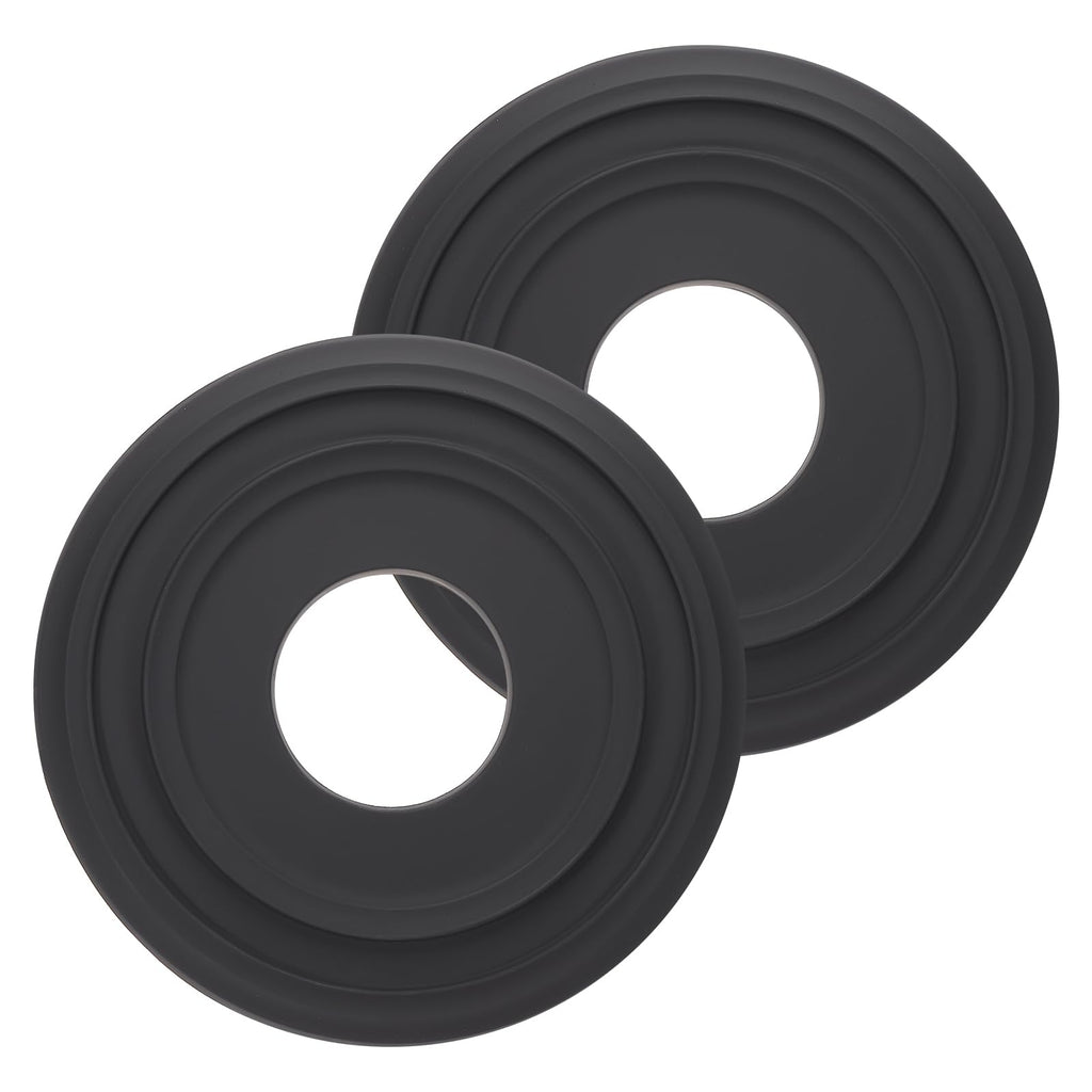 PATIKIL Ceiling Medallion, 2 Pcs 12" OD x 4" ID PU Decorative Ceiling Light Medallion Chandelier Medallion Molded Ceiling Light Cover Plate for Ceiling Light Fixtures Fans, Black