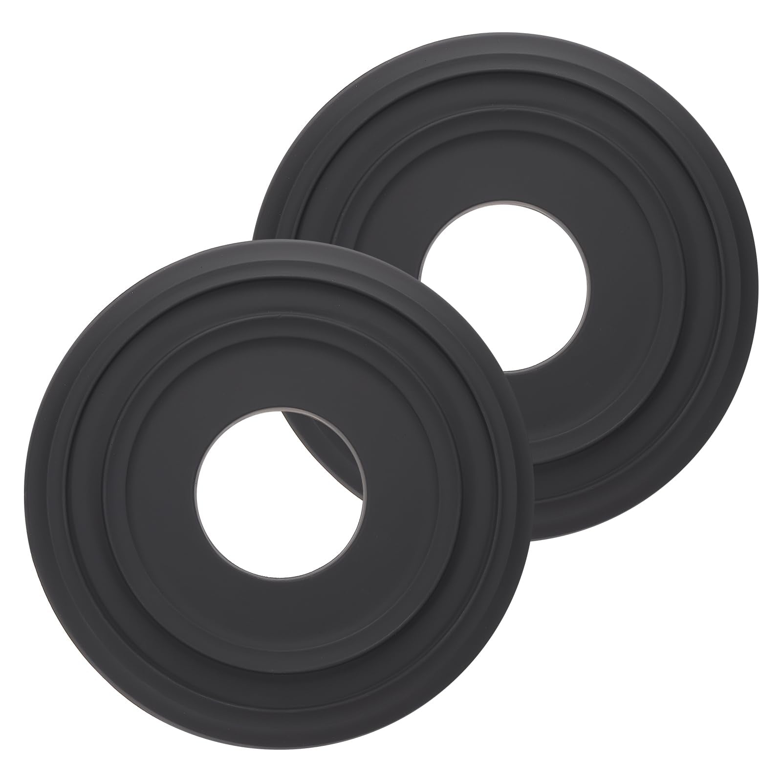 PATIKIL Ceiling Medallion, 2 Pcs 12" OD x 4" ID PU Decorative Ceiling Light Medallion Chandelier Medallion Molded Ceiling Light Cover Plate for Ceiling Light Fixtures Fans, Black