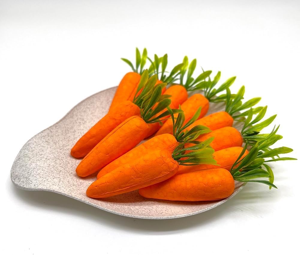 Skiennix 12 Pcs Easter Carrot Decorations - Artificial Hanging Ornaments for Spring Parties & Home Decor