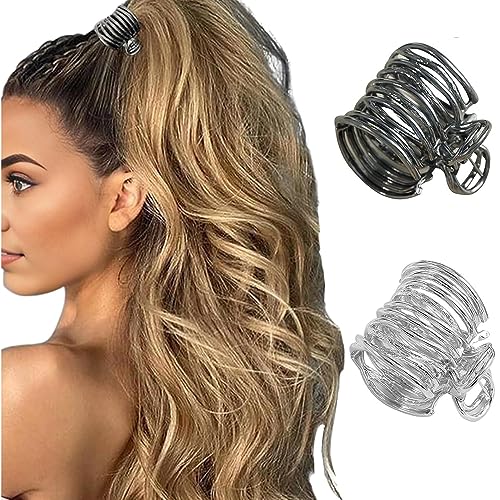 Metal Hair Claw Clips 2Pcs - 1.4 Inch Medium Shark Clips for Ponytails