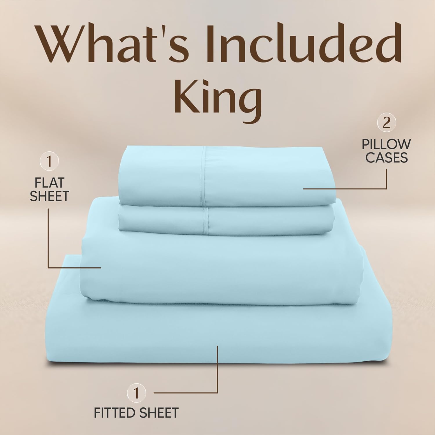 Utopia Bedding King Size Sheet Set - Soft, Breathable Microfiber | 4-Piece in Ice Blue, Oeko Tex Certified