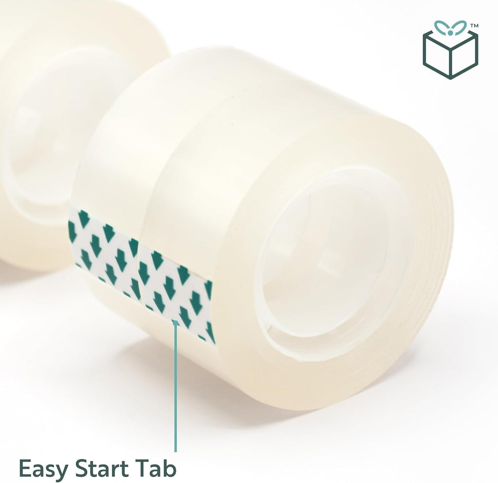 Wrap Buddies Adhesive Tape Rolls - Clear Satin Finish Refills for Crafting & Wrapping - 4 Pack