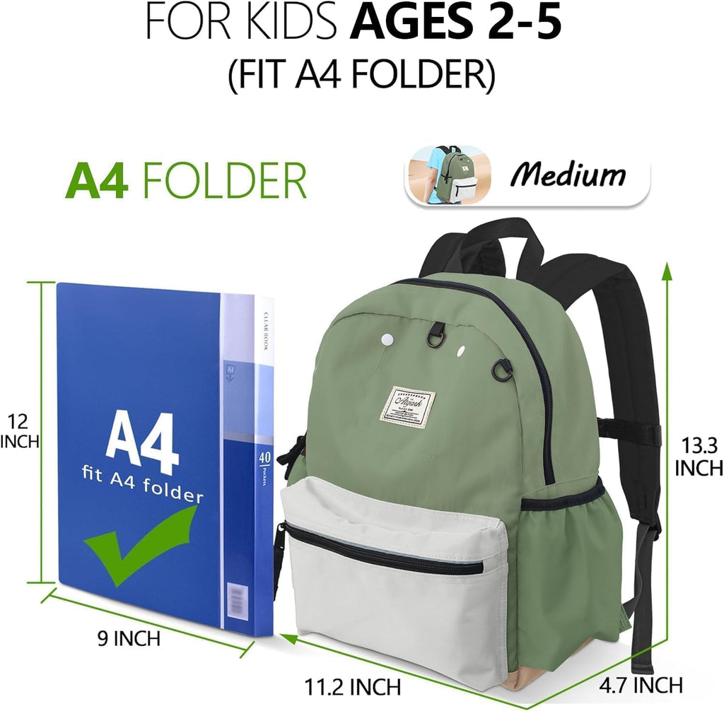 atgark Toddler Backpack for Boys Girls 2-5, Preschool Backpack for Boys Girls, Kids Child Kindergarten Backpack, 13" H, Fit Standard Folder