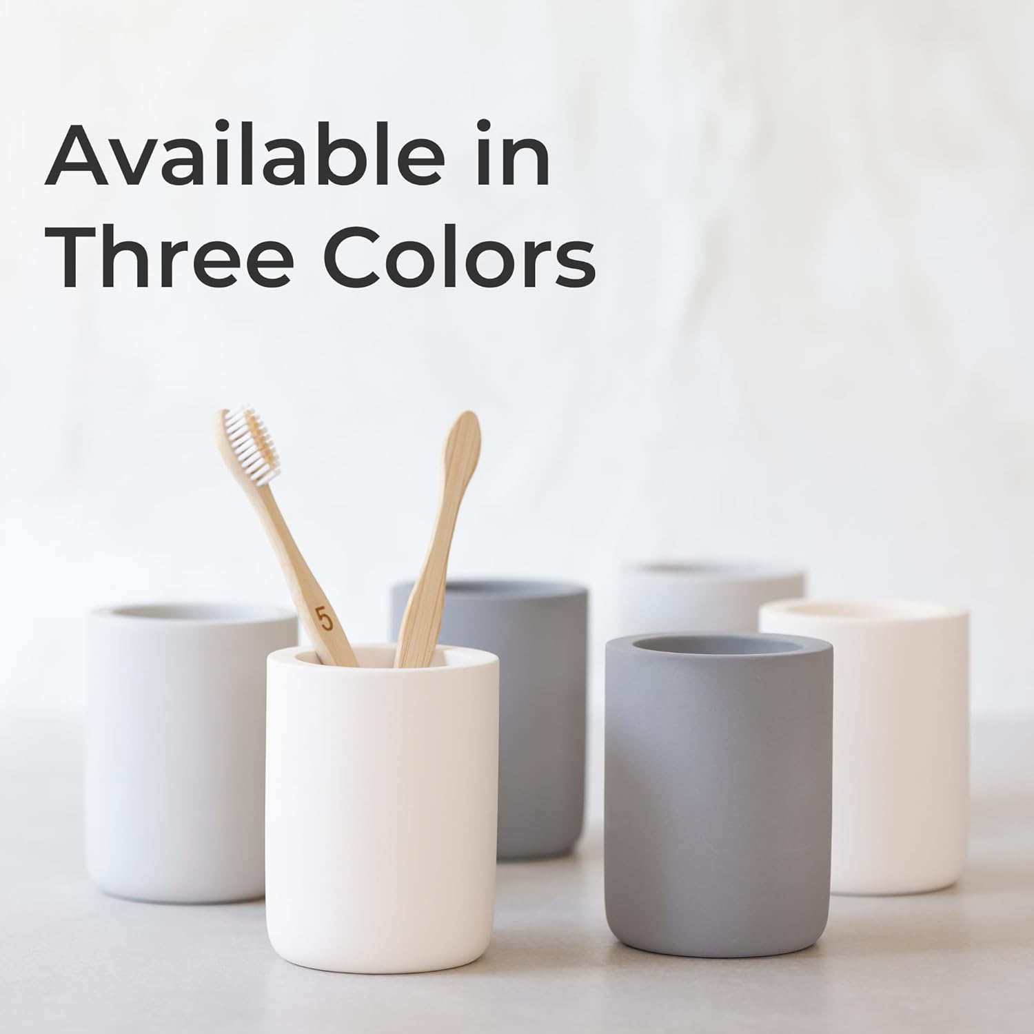 Selegna Diatomite Toothbrush Holder - Quick Drying Bathroom Organizer for Electric Toothbrushes | Beige