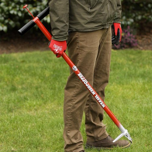 Garden Weasel WeedPopper Step & Twist - Ergonomic Stand-Up Weed Puller Tool for Dandelions & Crabgrass | Heavy-Duty Black Weeder