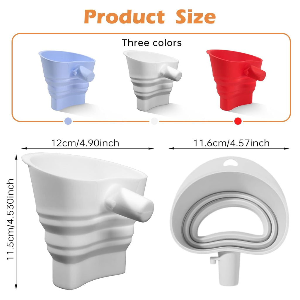 Skiennix Flour Funnel for KitchenAid Mixer - Easy Pour Silicone Kitchen Funnel | Dishwasher Safe (White)