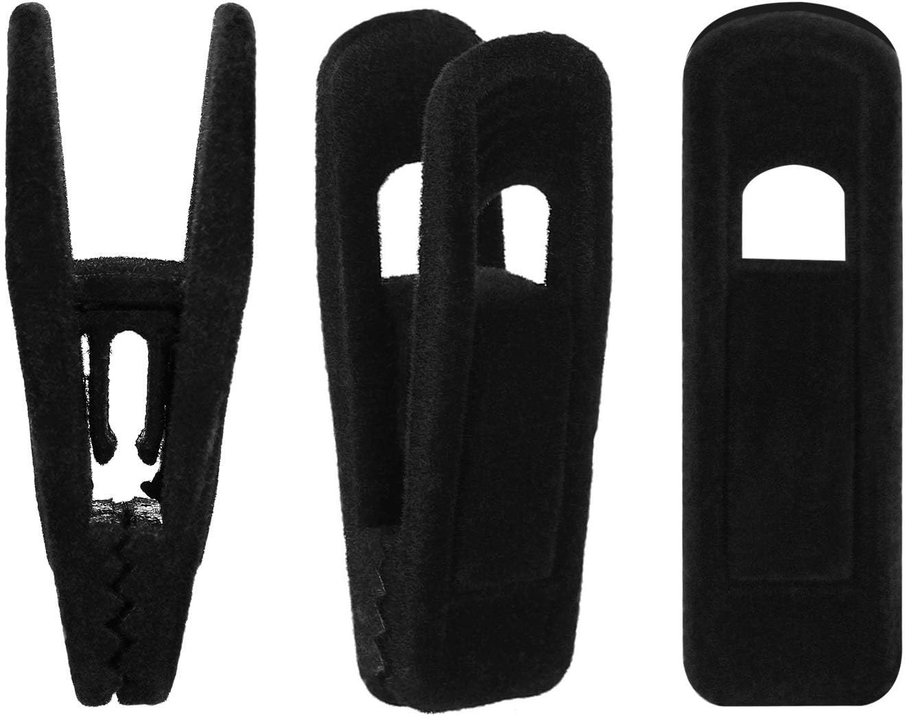 Tinfol Velvet Hanger Clips - 24 Pack Black Pants Clips with Strong Grip for Slim-Line Hangers