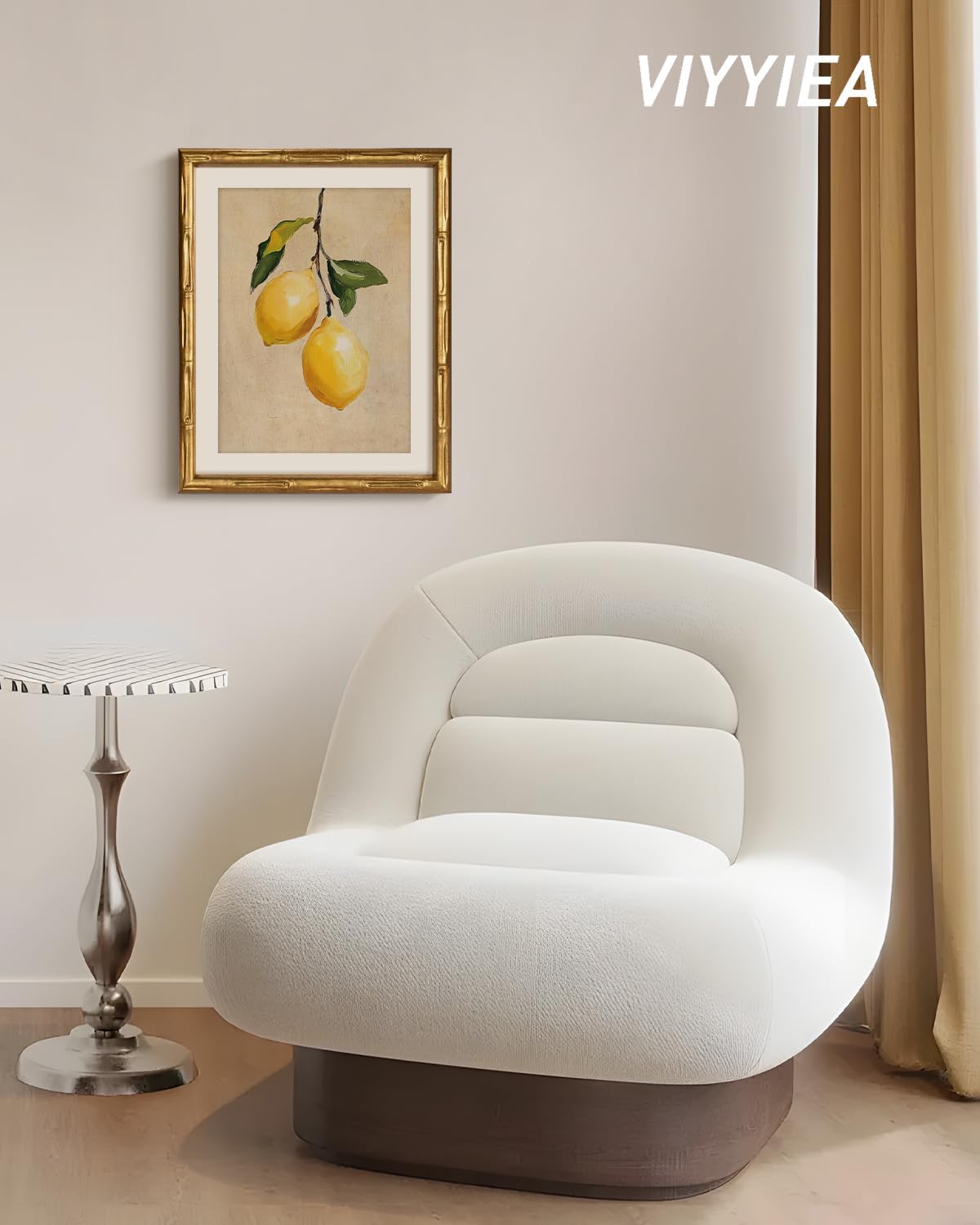 VIYYIEA Bamboo Detail Design Wall Art - Gold Framed Vintage Canvas Print for Living Room | 11 x 14 Inch