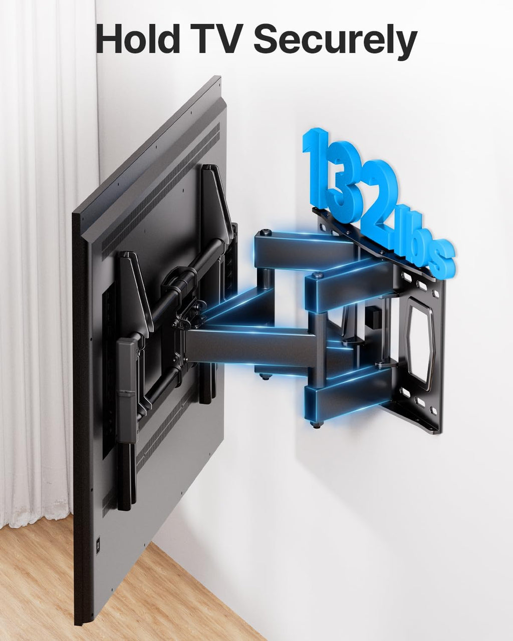 USX STAR Full Motion TV Wall Mount - Swivel & Tilt for 37-85 Inch TVs, Max VESA 600x400mm, 132lbs Capacity
