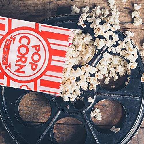 500Pcs Popcorn Bags Bulk with 1 Oz Capacity - Red & White Striped Disposable Snack Bags for Parties