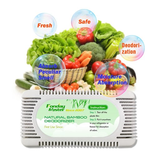 2Packs Fonday Refrigerator Deodorizer Odor Eliminator for Fridges Freezers Coolers Lunch Boxes Bamboo Charcoal More Effective Than Baking Soda