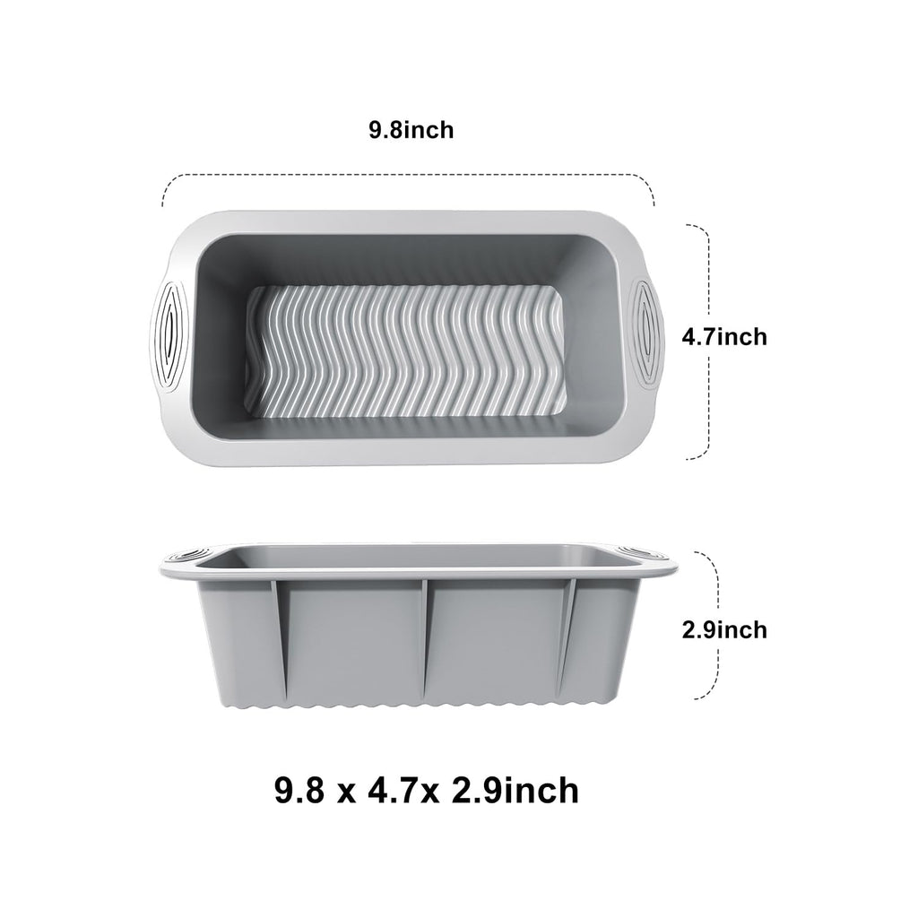 saphe Silicone Bread Loaf Pan, Heat resistant bread pan，Non-Stick Baking Mold Pans for Loaf, Bread, Cake, cheese cake, 3 packs