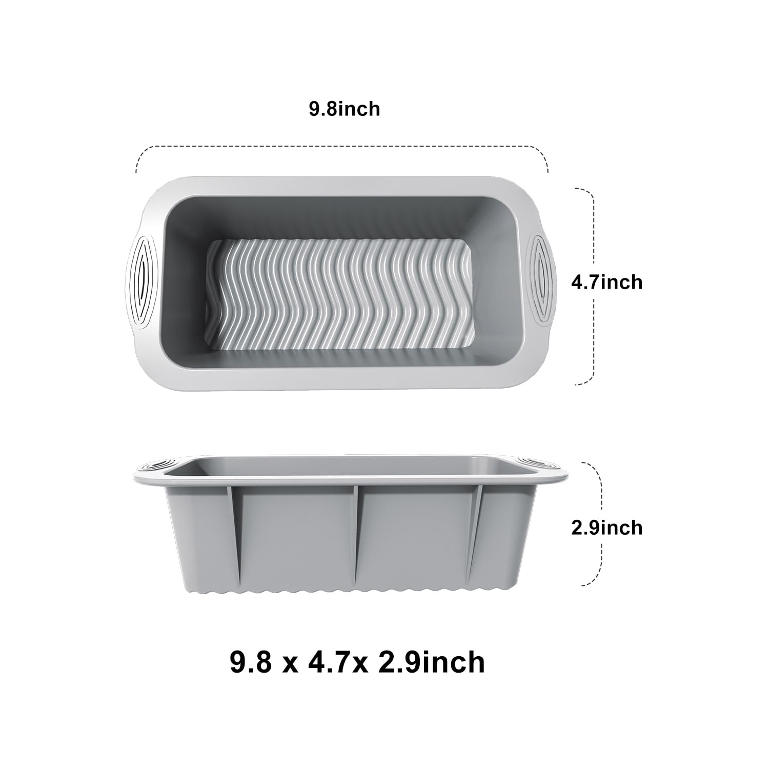saphe Silicone Bread Loaf Pan, Heat resistant bread pan，Non-Stick Baking Mold Pans for Loaf, Bread, Cake, cheese cake, 3 packs