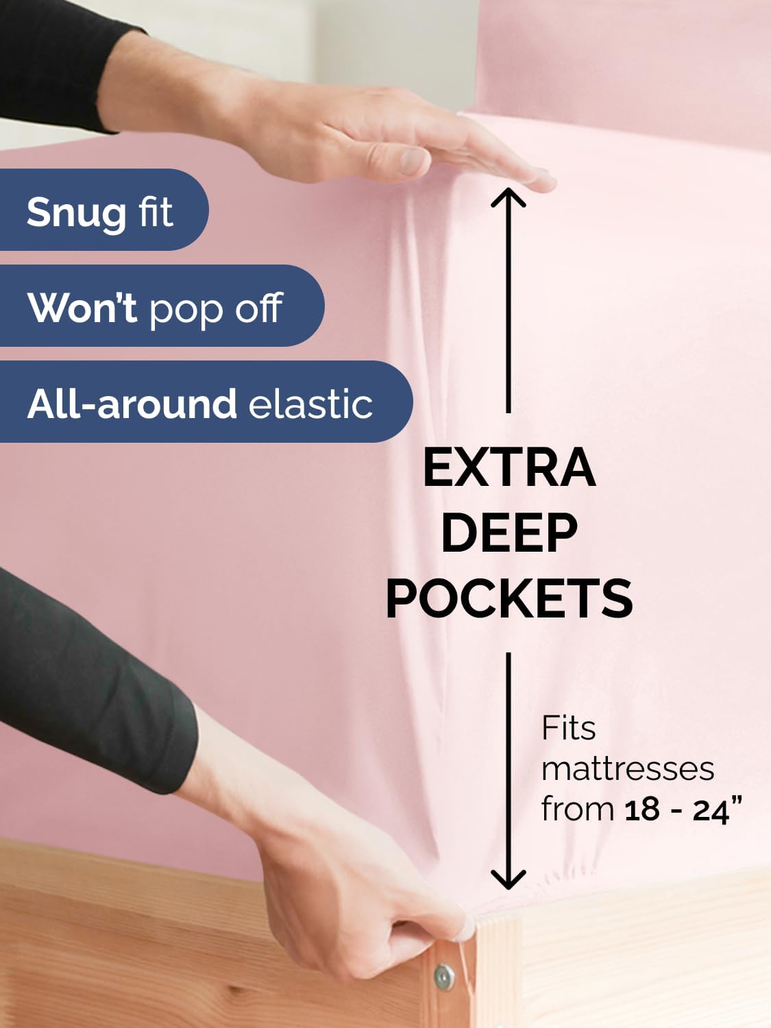 Skiennix Extra Deep Cal King Sheet Set | 6-Piece Breathable Cooling Bedding - Soft, Wrinkle-Free Lavender Pink