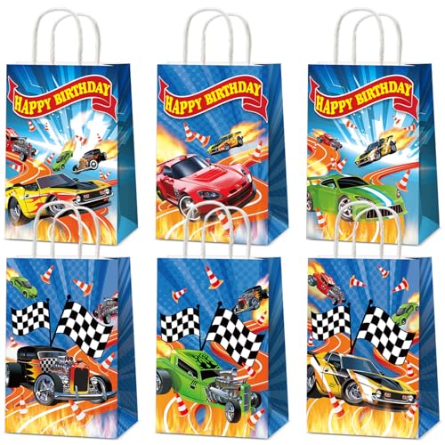 Party Greeting 12PCS Race Car Party Favor Bags - Hot Car Birthday Goodie Bags