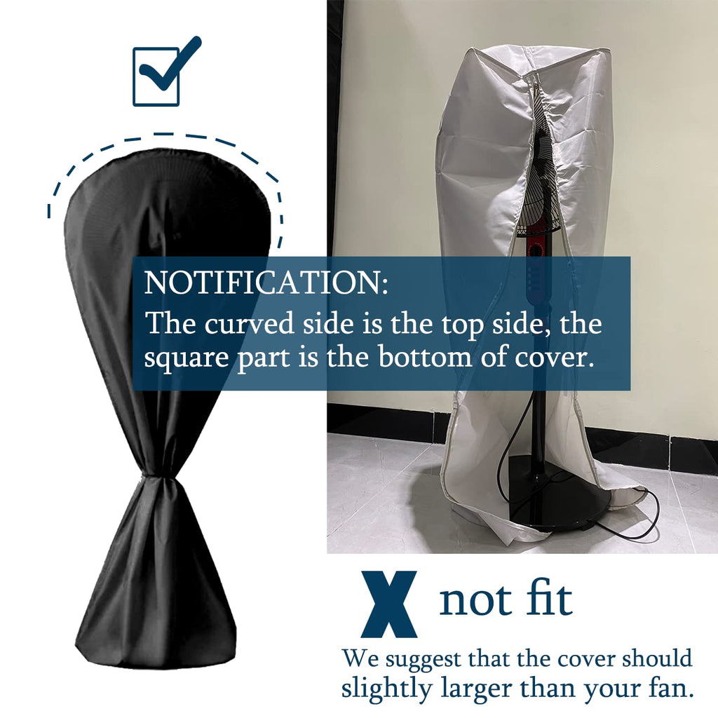J&C Fan Cover Fan Dust Cover Waterproof Stand up Floor Fan Covers Outdoor Pedestal Fan Cover Standing Round Fans Dustproof Covers Protector for Indoor Room Fan Household Black Large 420D