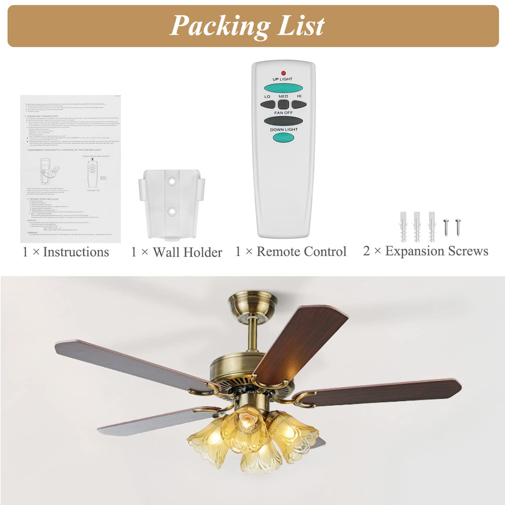 UC7078T Remote for Ceiling Fan with Up Down Light, Replacement for Hampton Bay Harbor Breeze Hunter, Compatible with UC7078T UC7067RC CHQ7078T L3H2010FANHD Fan-HD6 FAN-28R, Dimmable