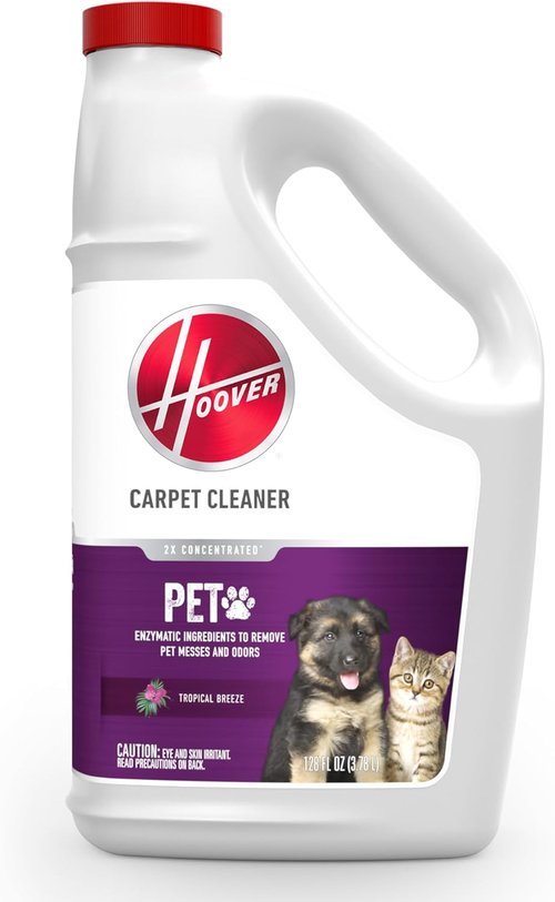Hoover Pet Carpet Cleaner Solution - 128 Oz. Deep Cleaning Shampoo for Urine Stains & Odors | Tropical Breeze Scent