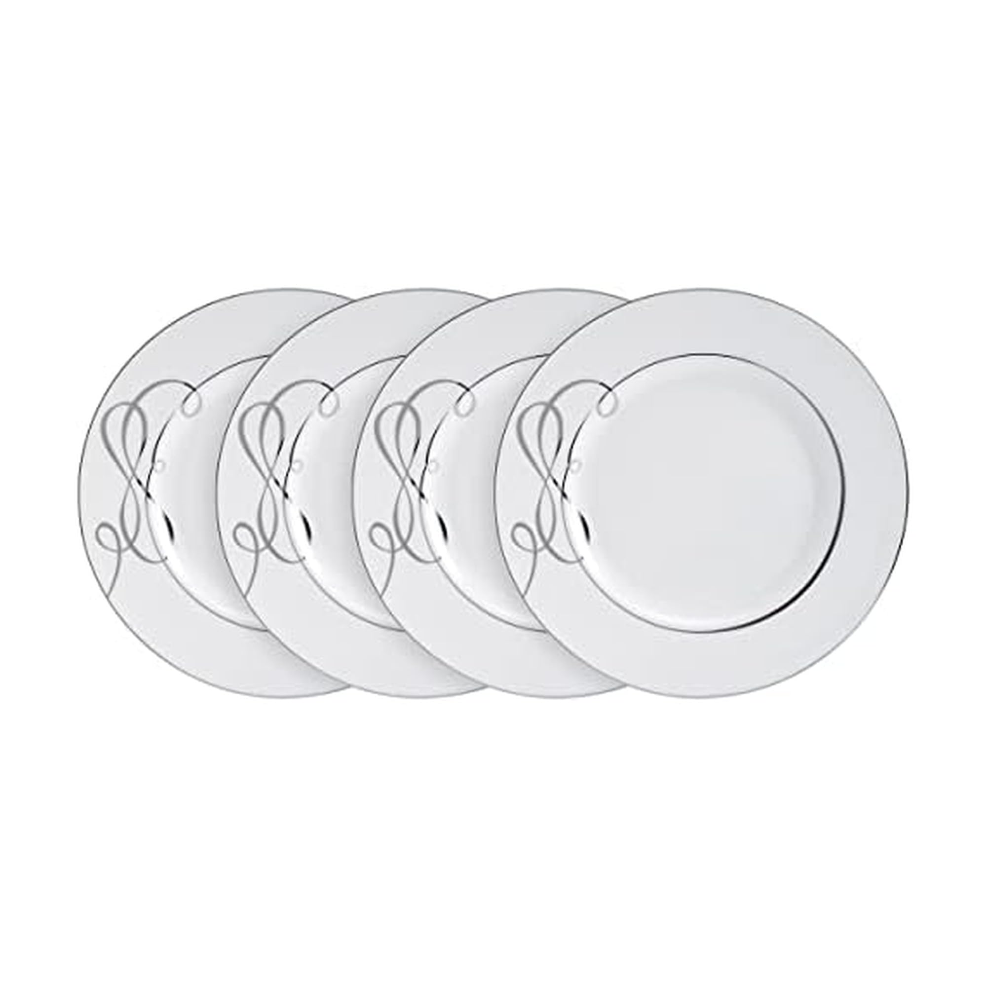 Mikasa Love Story Platinum Banded Dinner Plates, Set of 4