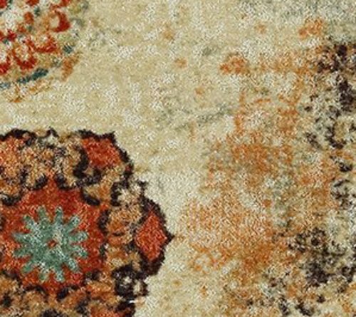 Mohawk Home Caravan Ornamental Floral Medallion 1' 8" x 2' 10" Area Rug - Orange - Perfect for Living Room, Dining Room, Office