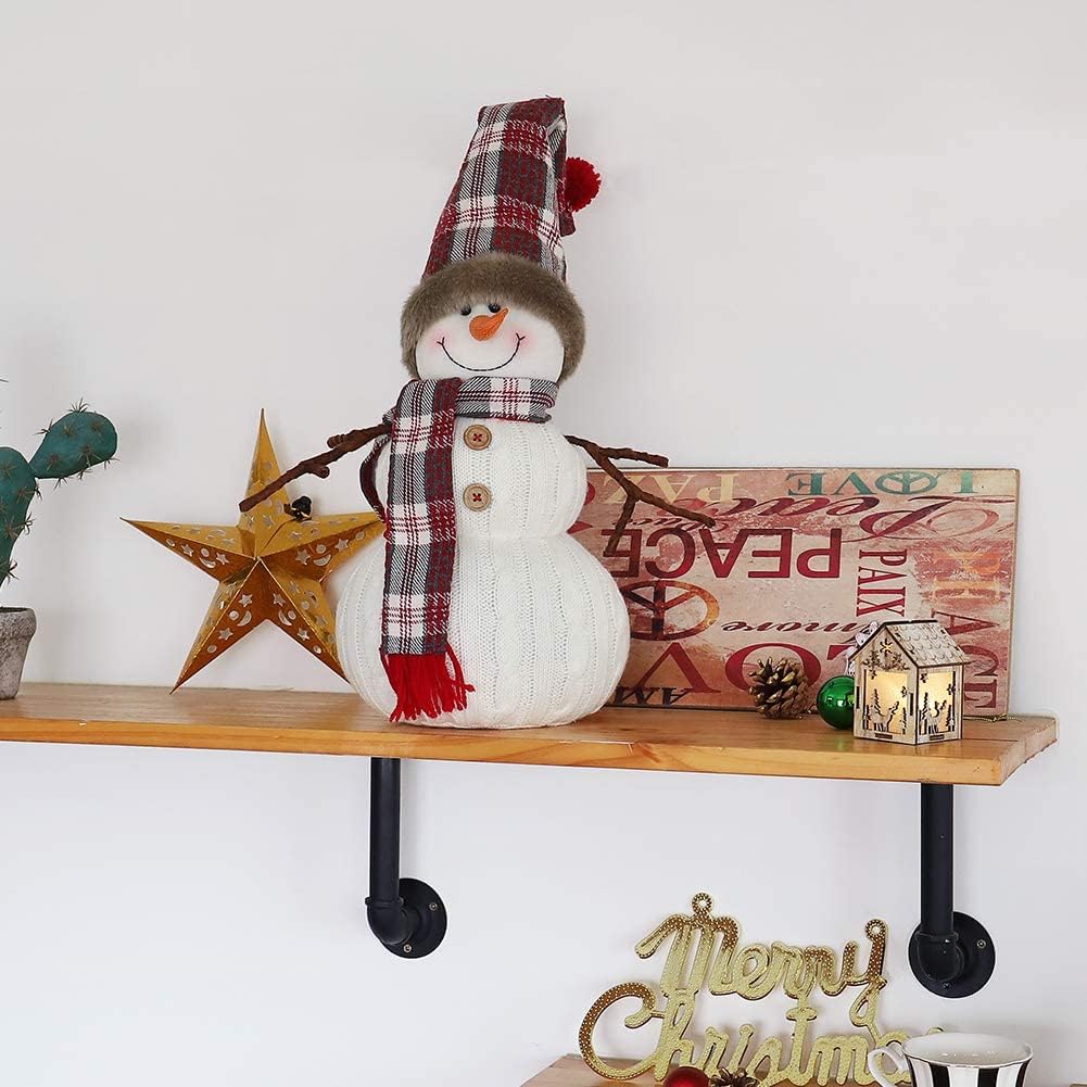 Skiennix Christmas Snowman Plush Decoration - Handmade Animated 20-Inch White Ornament for Holiday Cheer