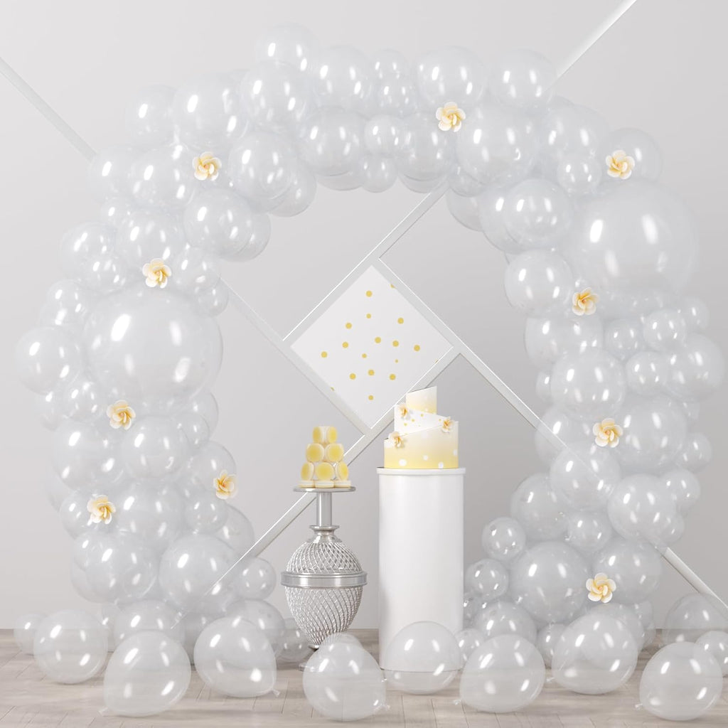 Voircoloria Clear Balloons Kit - 90 Pack of Transparent Balloons in 18/12/10/5 Inch Sizes for Parties & Events