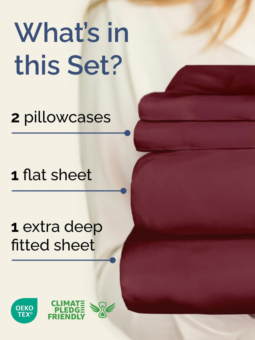 Skiennix Extra Deep Twin XL Sheet Set - 4 Piece Breathable Cooling Bedding - Soft, Wrinkle-Free, Burgundy