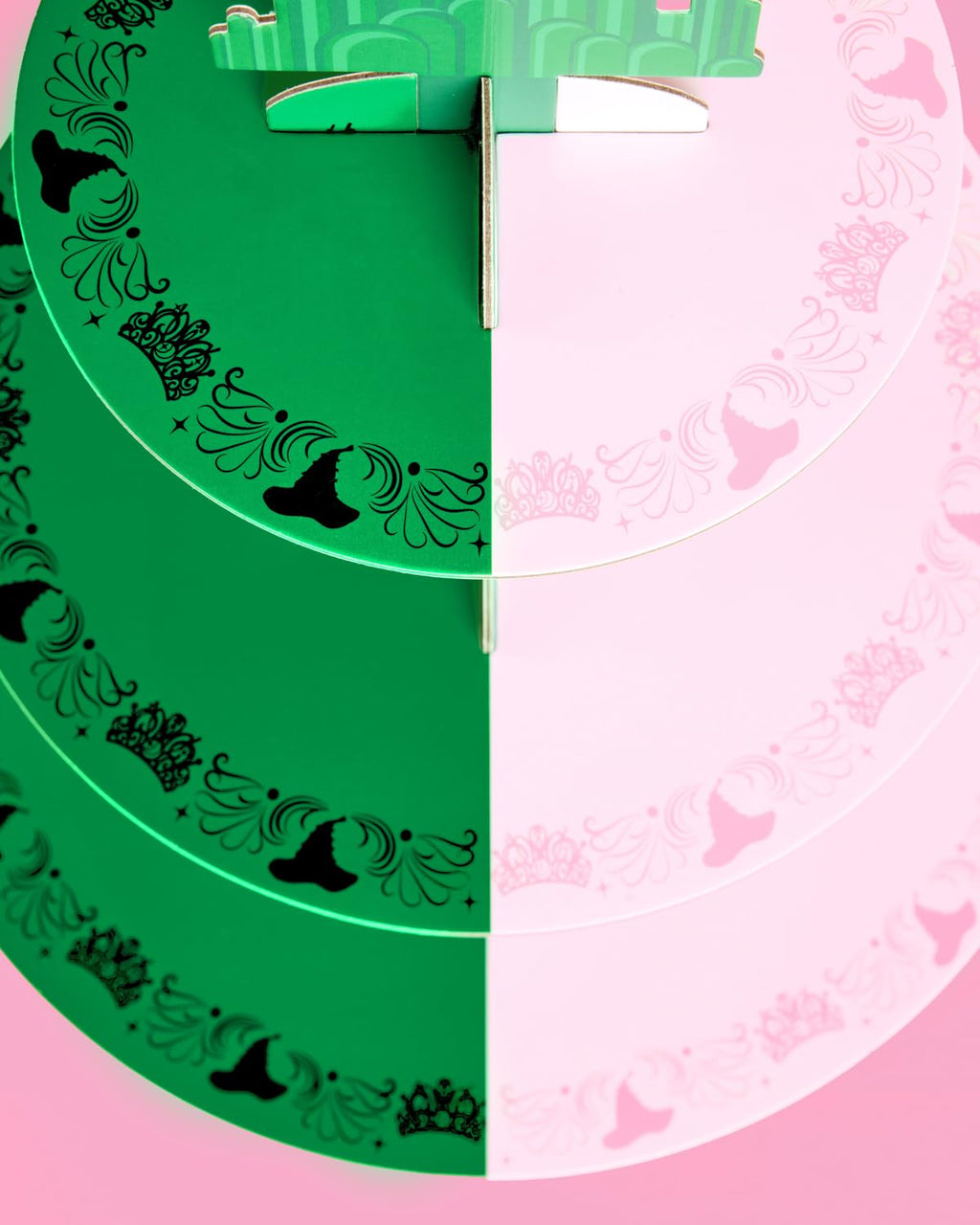 xo, Fetti Pink + Green Witch Cupcake Tower, 3 Tiers | Birthday Display Decorations, Kids Wizard Decor, Girls Cake Stand, Bachelorette Party Dessert Table