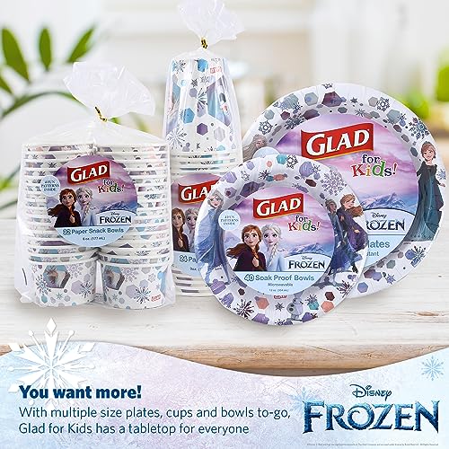 Glad for Kids Disney Frozen Paper Snack Bowls, 6oz, 64 Count (Pack of 2)