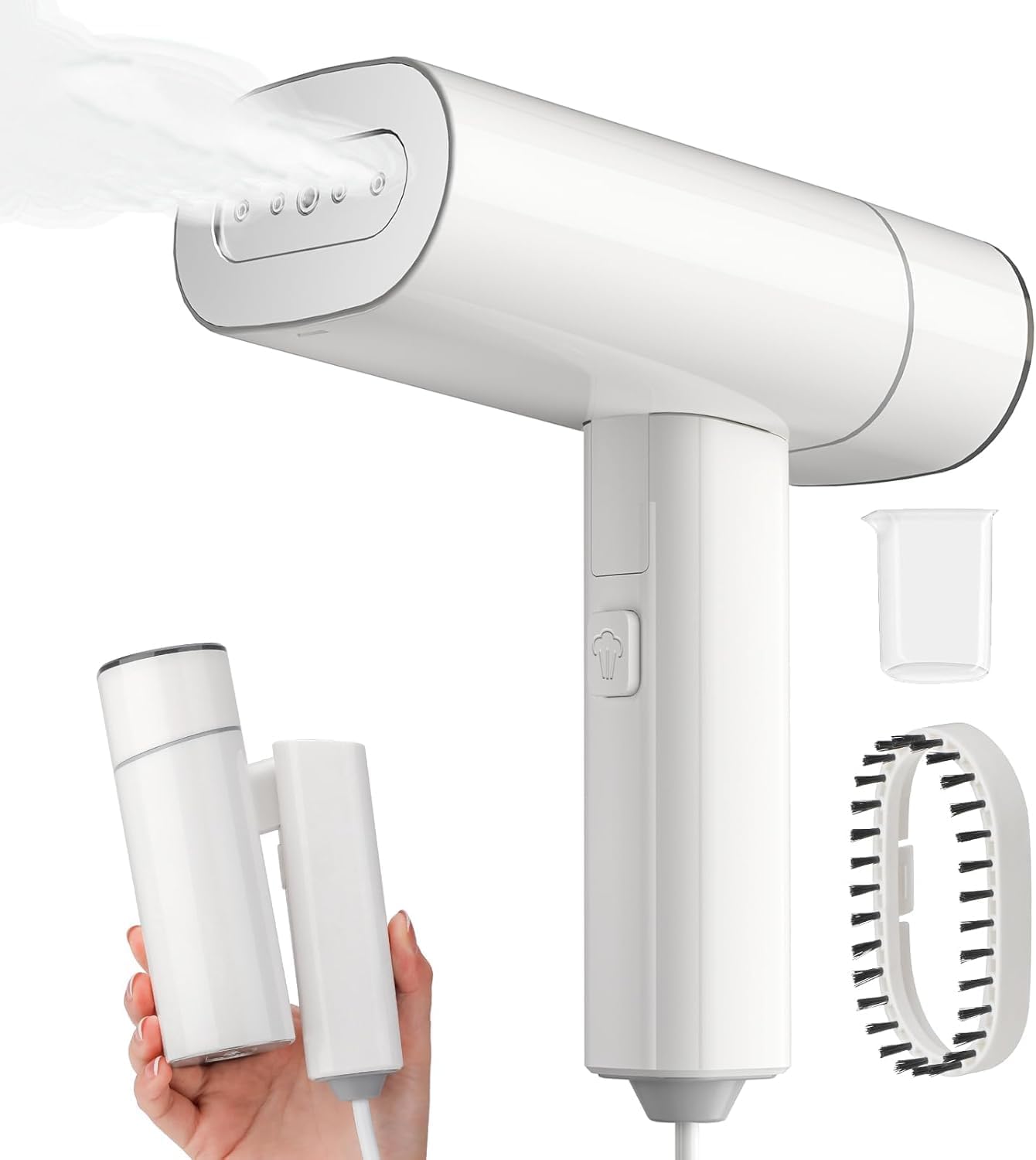 Yabano Foldable 1200W Travel Garment Steamer - Handheld Fabric Steamer with 140ml Tank | Ideal for Home & Office