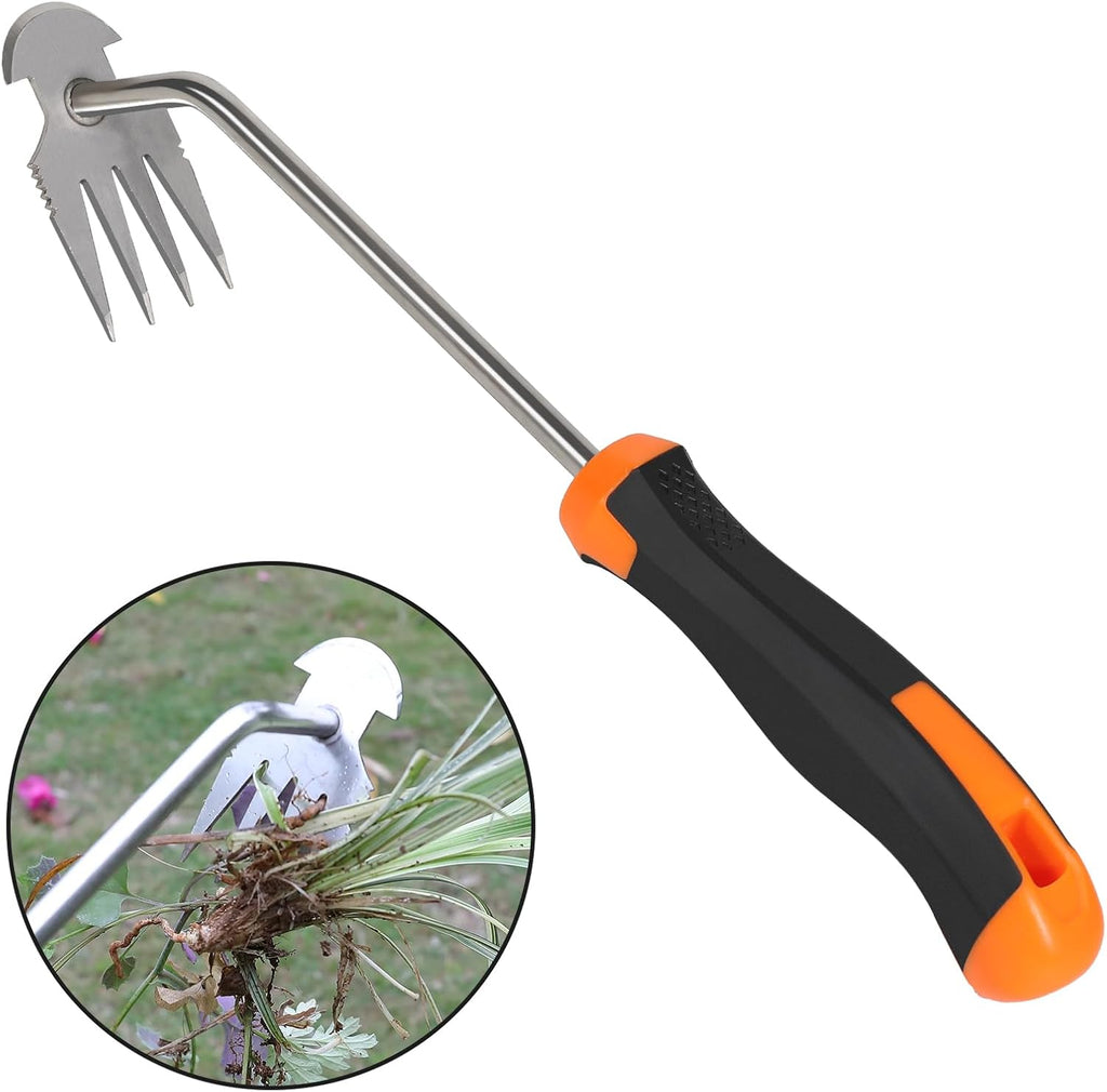 SIXCAR Weed Remover Tool - Portable Garden Weeder with Rubber Handle for Easy Uprooting & Planting