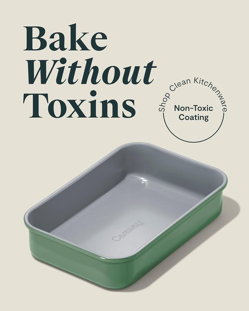 Caraway Nonstick Baking Pan - 9” x 6.5” Deep Ceramic Dish - Non-Toxic, PTFE & PFOA Free - Sage Color