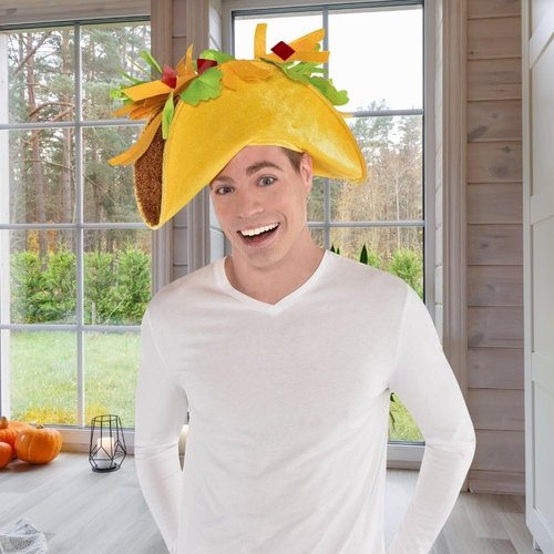 Multicolor Taco Fiesta Hat - 8" x 18" (1 Pc), Unique Costume Accessory, Perfect for Halloween, Birthdays & Themed Parties
