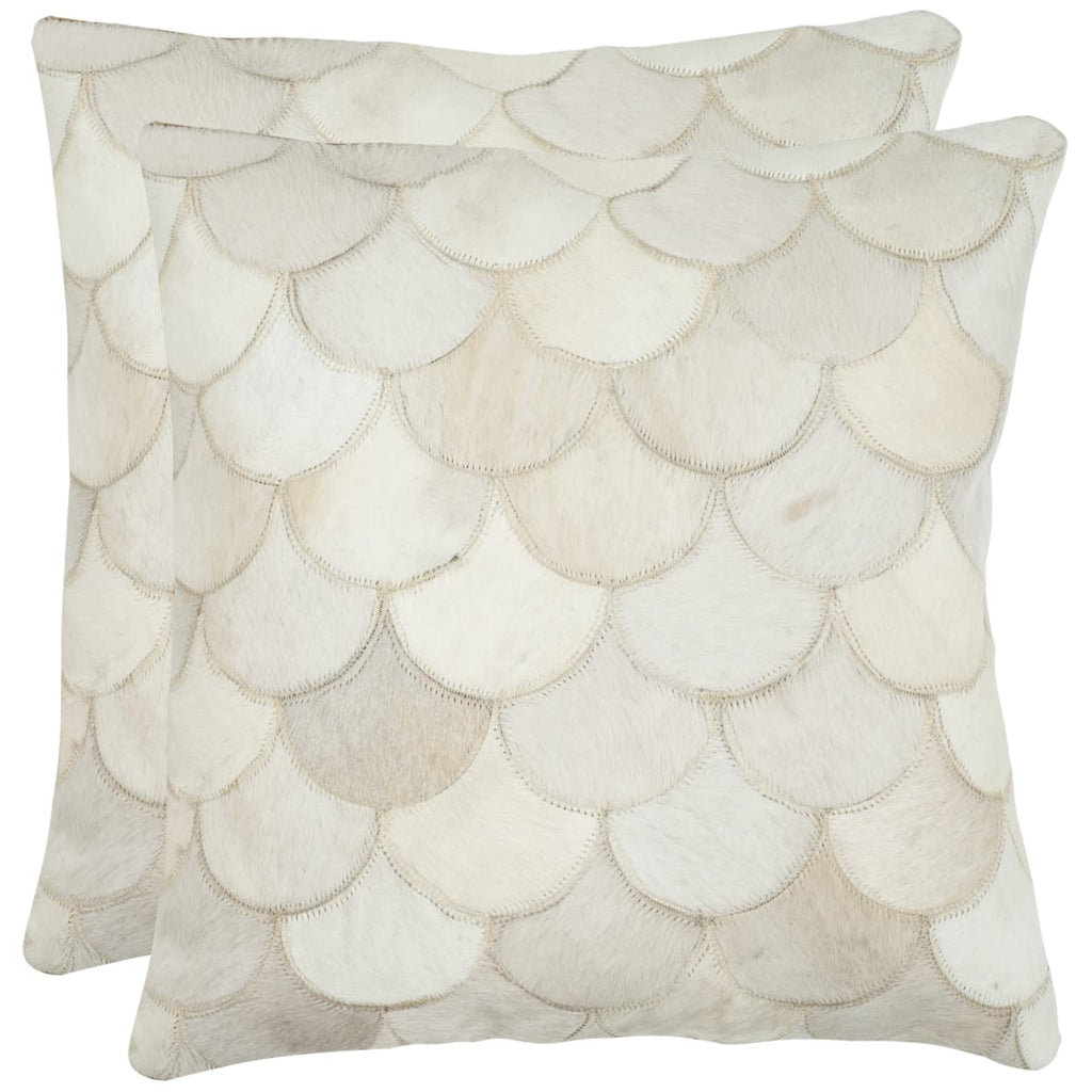 Safavieh Pillow Collection Throw Pillows, 22 by 22-Inch, Elita Multicolored and Cream, Set of 2