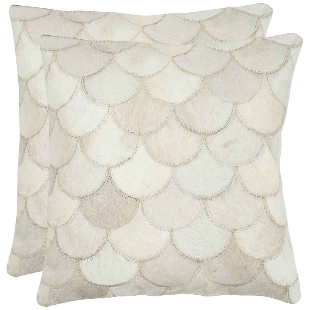 Safavieh Pillow Collection Throw Pillows, 22 by 22-Inch, Elita Multicolored and Cream, Set of 2