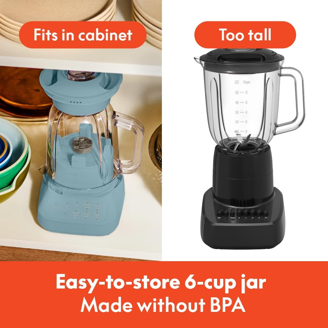 Bella 10-Speed Countertop Blender - Juicer & Smoothie Maker with 48oz Capacity, Slim Design, Dishwasher Safe