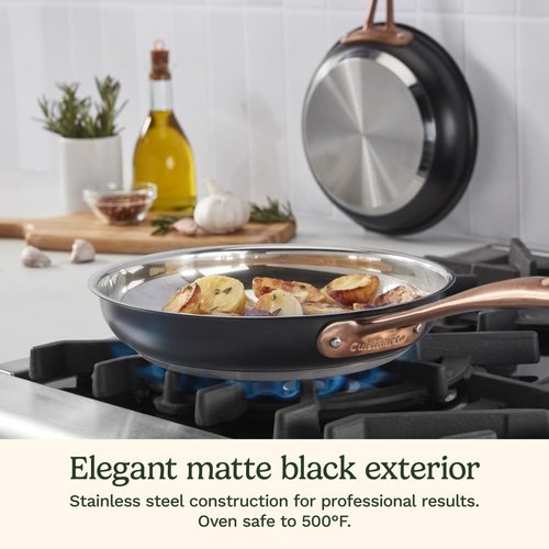 Cuisinart 2-Piece Matte Black Elegance Skillet Set, Includes 8" and 10" Skillets