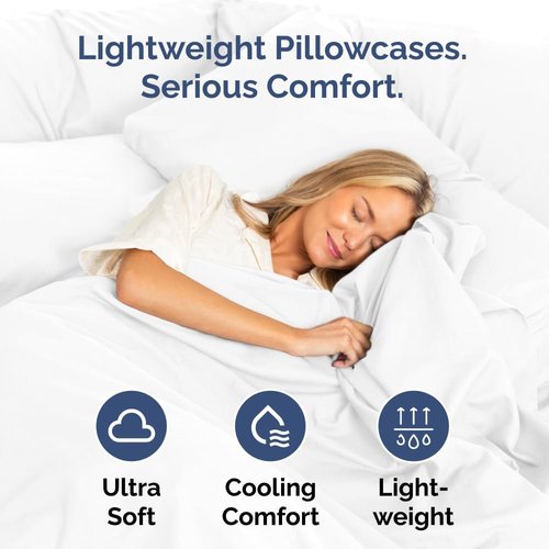 King Standard Pillow Cases - Soft Hotel Quality Covers for Comfy Bedding | Set of 4, Machine Washable, White