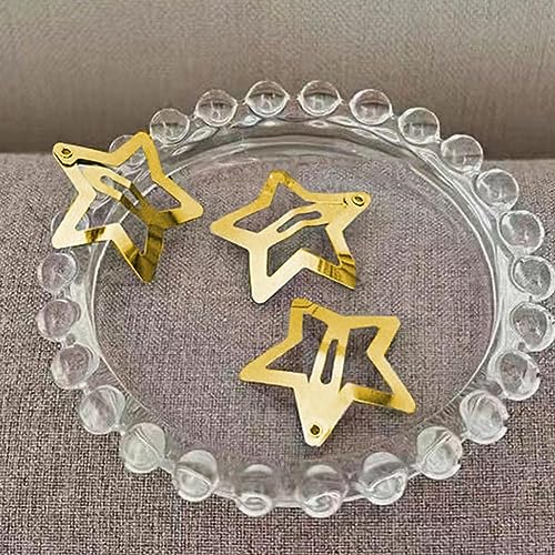 Jinshining 20 Pcs Gold Star Hair Clips Metal Snap Hair Barrettes