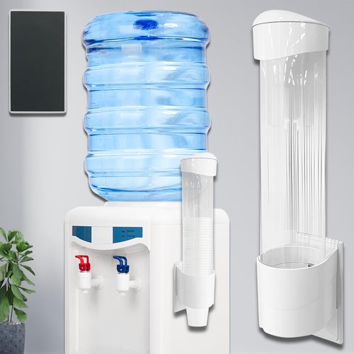 Japard Cup Dispenser Holder for Water Cooler with Magnet for Wall Mount, 4oz - 7oz Paper Plastic Cups Cones for Home Bathroom Office Hospital White with Magnetic Sheet