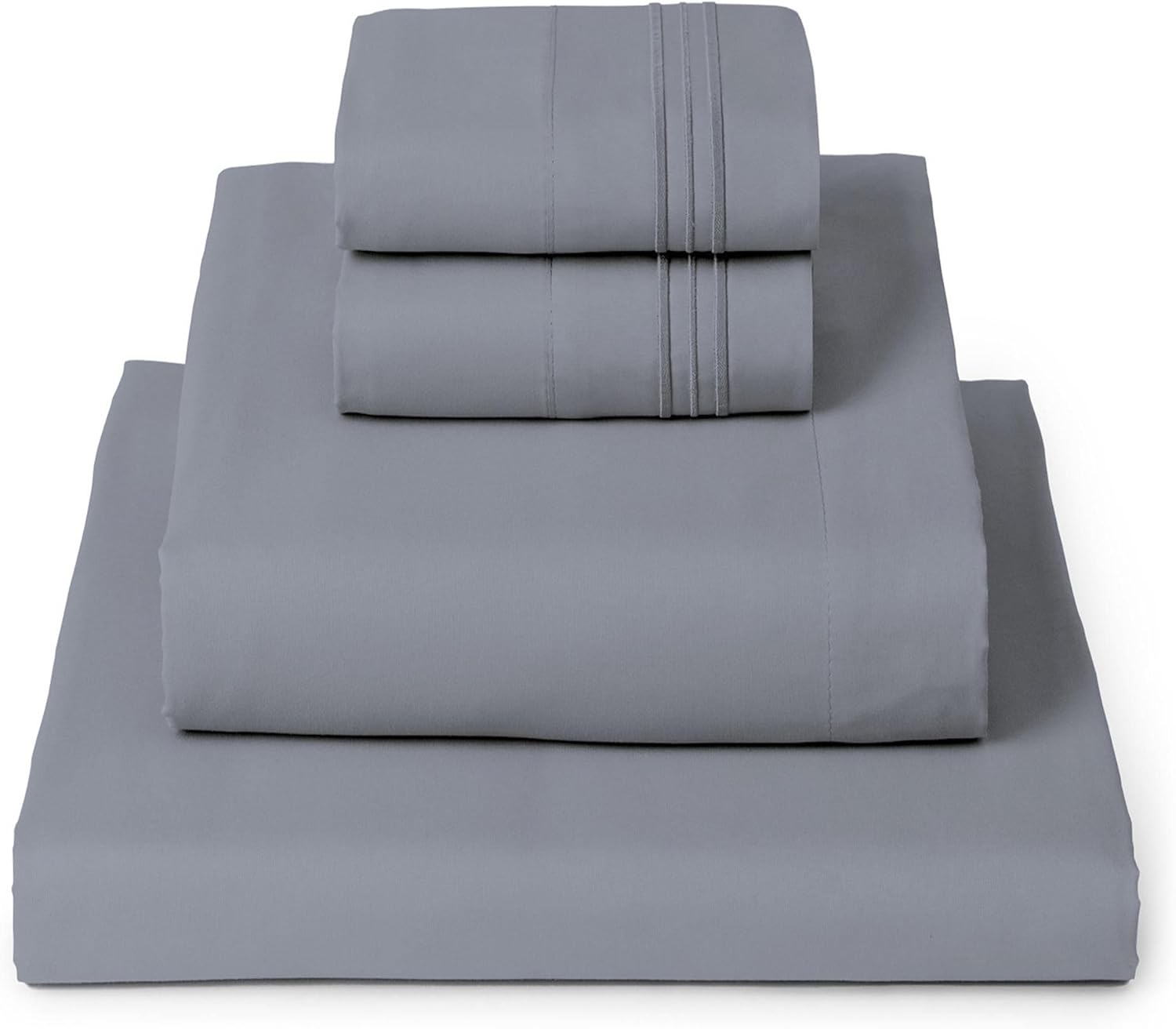 Mellanni Queen Sheets Set - 4 PC Hotel Luxury Bedding | Extra Soft, Cooling, Wrinkle-Resistant (Mineral Gray)