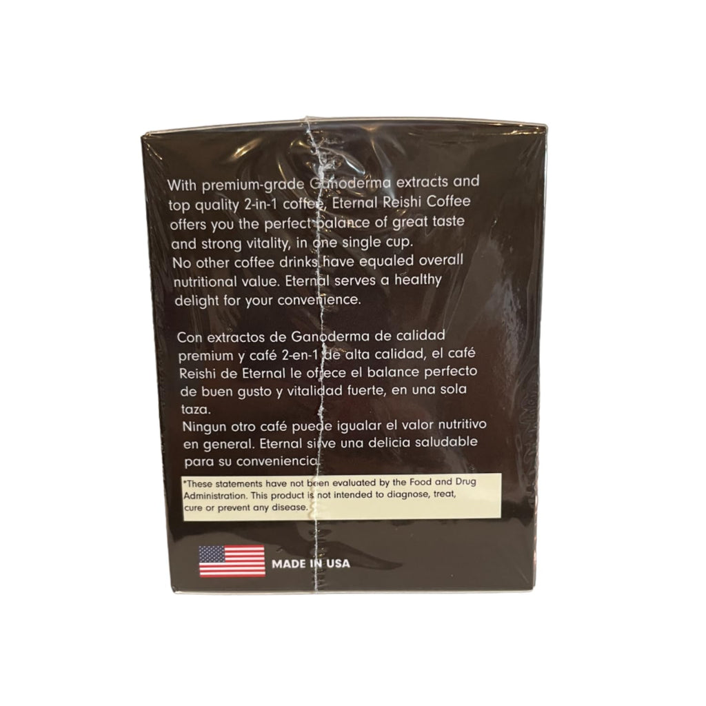 Eternal Gourmet Ganoderma (REISHI) Black Coffee 2 in1 Made in USA Cafe Negro con ganoderma Eternal Pack of 4