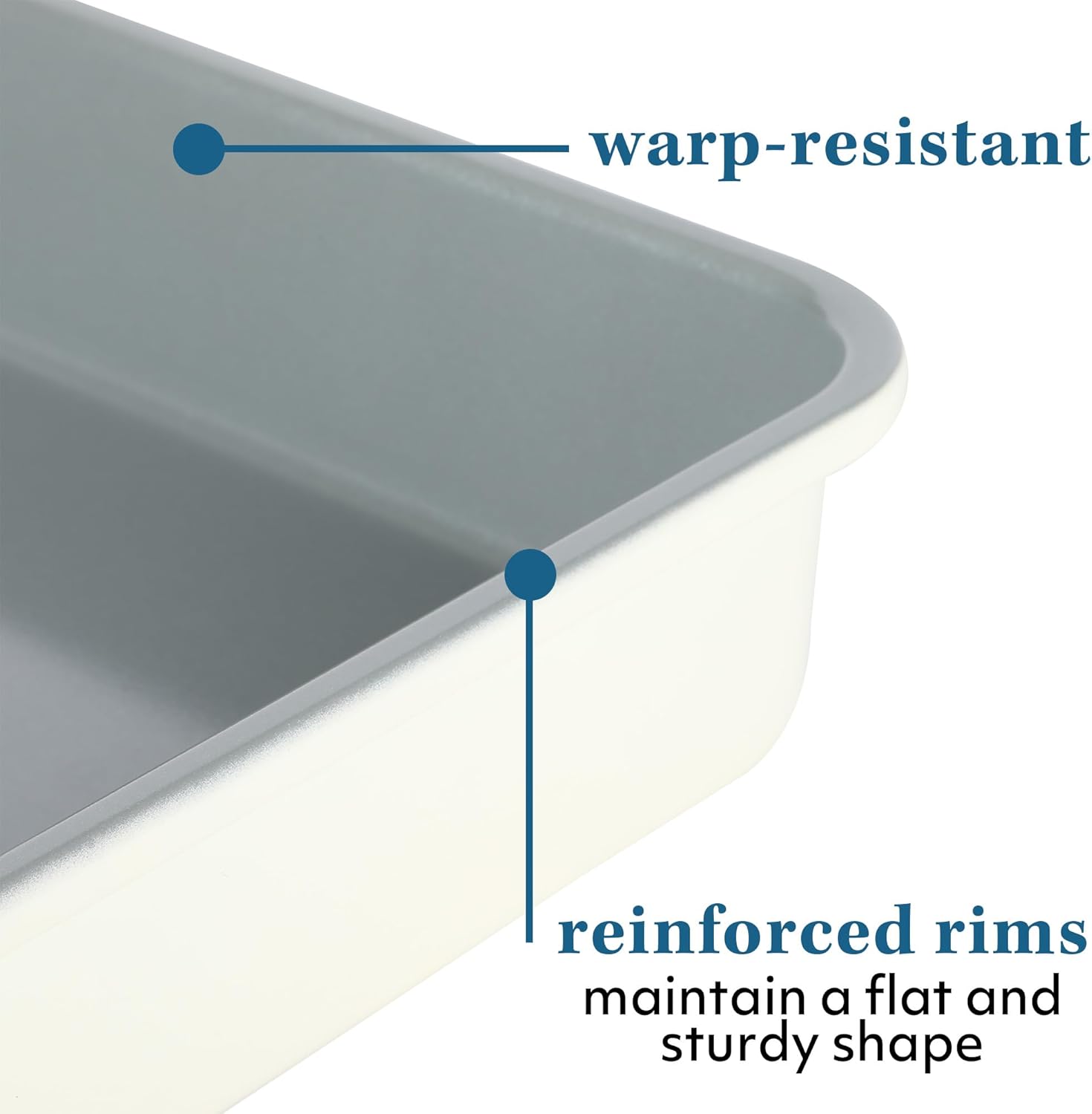 Sur La Table Nonstick Baking Pan - 9x13 Inch PFOA-Free Roaster in Linen White | Kitchen Essential