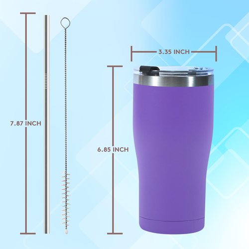 Dongni 20oz Tumbler with Lid Stainless Steel Tumblers Bulk, Double Wall Vacuum Insulated Coffee Travel Mug Powder Coated Tumbler（Mix 16 pack）