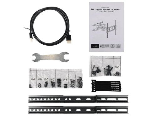Monoprice Commercial Full Motion TV Wall Mount Bracket for 32" to 70" TVs up to 88lbs, Max VESA 400x400, Fits Curved Screens