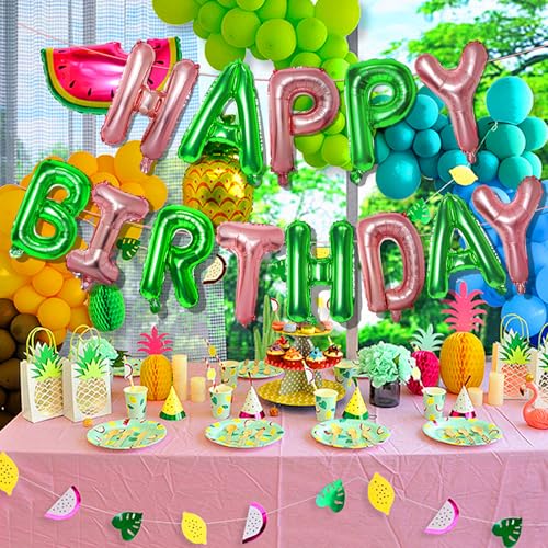 Witch-Themed Happy Birthday Banner & Balloons Set - Pink & Green
