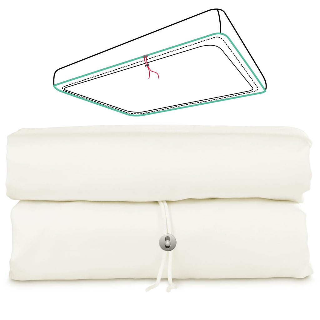 Queen Fitted Sheet Only, 100% Long-Staple Cotton Dual-Lock Fitted Sheet for Queen Bed, Luxury Soft and Comfort, No Slippage, 1000 Thread Count, Deep Pocket Fits 9" to 14" Mattress