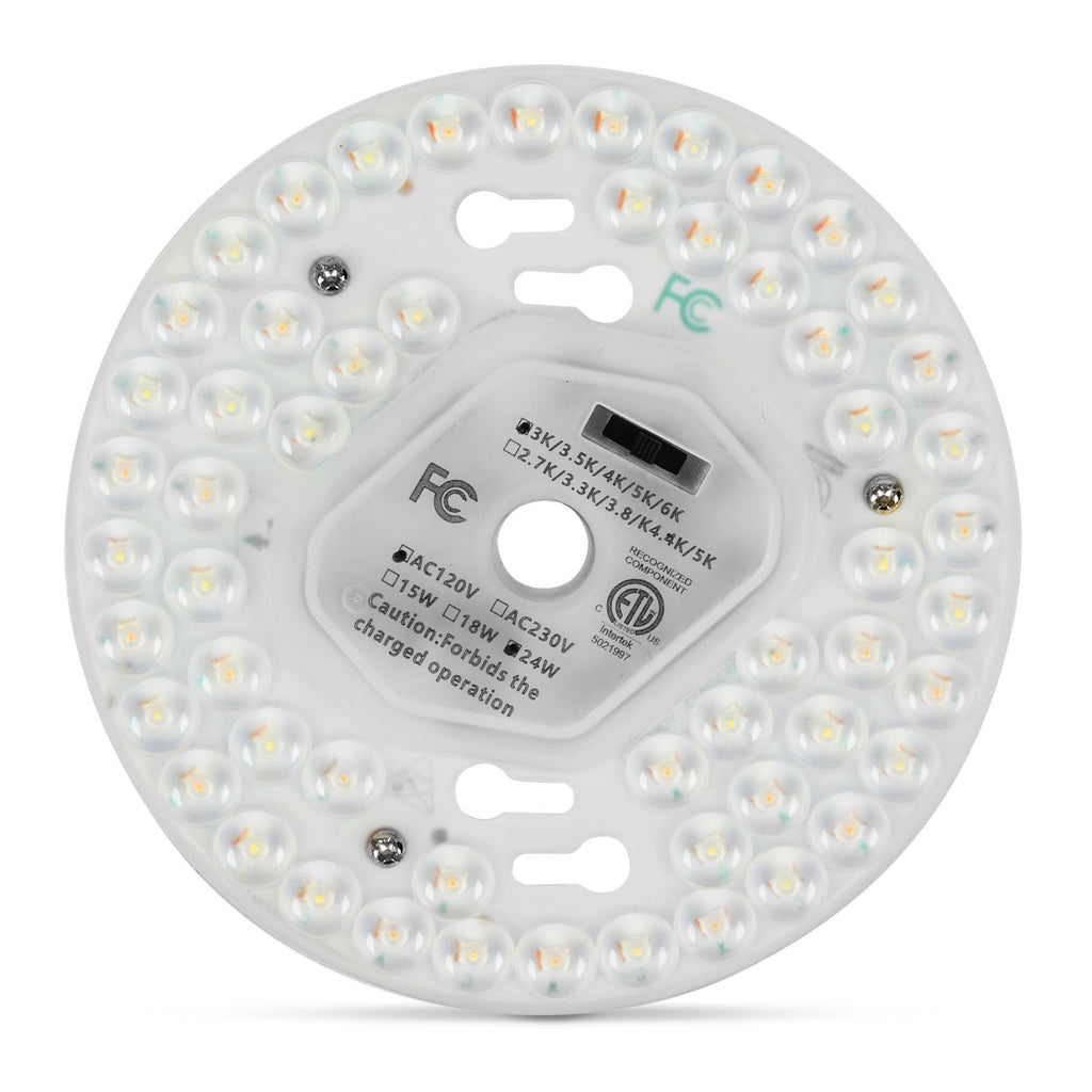 SHENGQINGTOP 5.12'' LED Ceiling Fan Light Retrofit Kit 24W 2200LM Ceiling Light Replacement PCB Board 5CCT 3000K 3500K 4000K 5000K 6000K Adjustable 120V CRI80 Dimmable