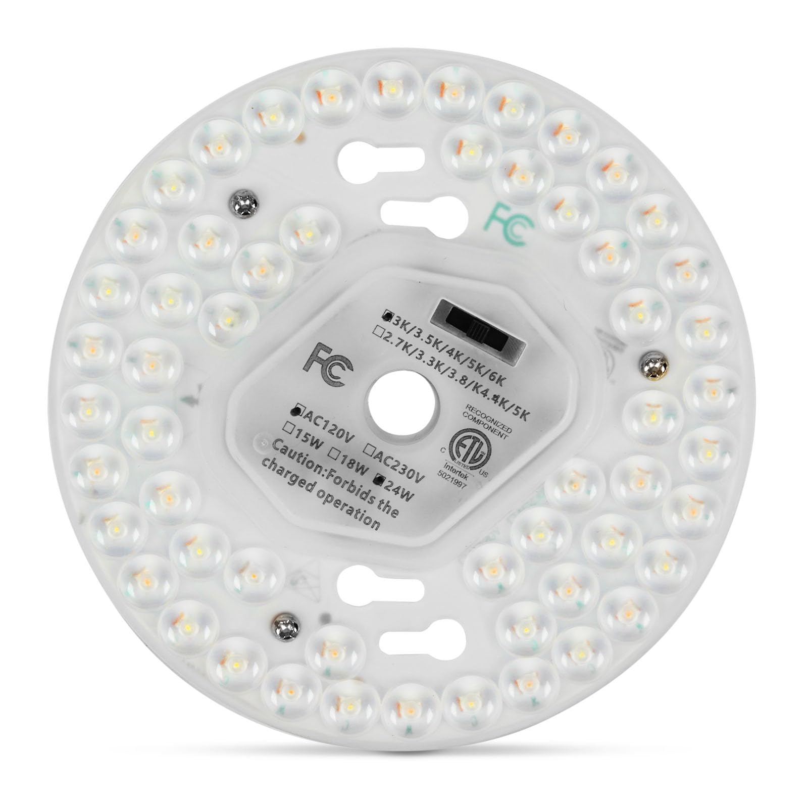 SHENGQINGTOP 5.12'' LED Ceiling Fan Light Retrofit Kit 24W 2200LM Ceiling Light Replacement PCB Board 5CCT 3000K 3500K 4000K 5000K 6000K Adjustable 120V CRI80 Dimmable